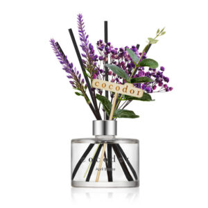 Cocodor April Breeze Diffusore a Bastoncini 200 ml – Profumatore per Ambiente Floreale con Bacche Dolci, Note Polverose e Fiori Decorativi Lavanda/Gypsophila