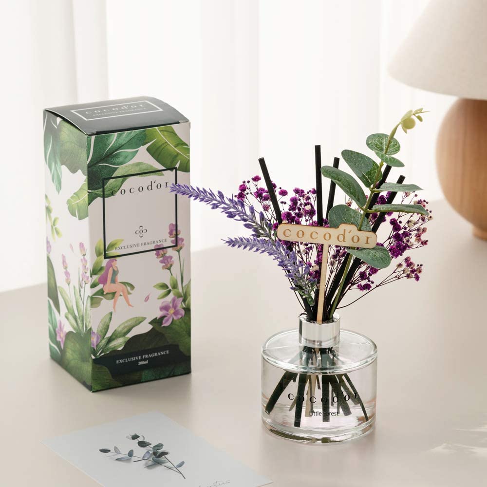 Cocodor April Breeze Diffusore a Bastoncini 200 ml – Profumatore per Ambiente Floreale con Bacche Dolci, Note Polverose e Fiori Decorativi Lavanda/Gypsophila - immagine 5
