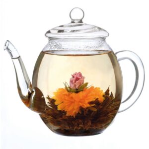 Teiera in vetro Creano 500 ml con coperchio per tè in fiore